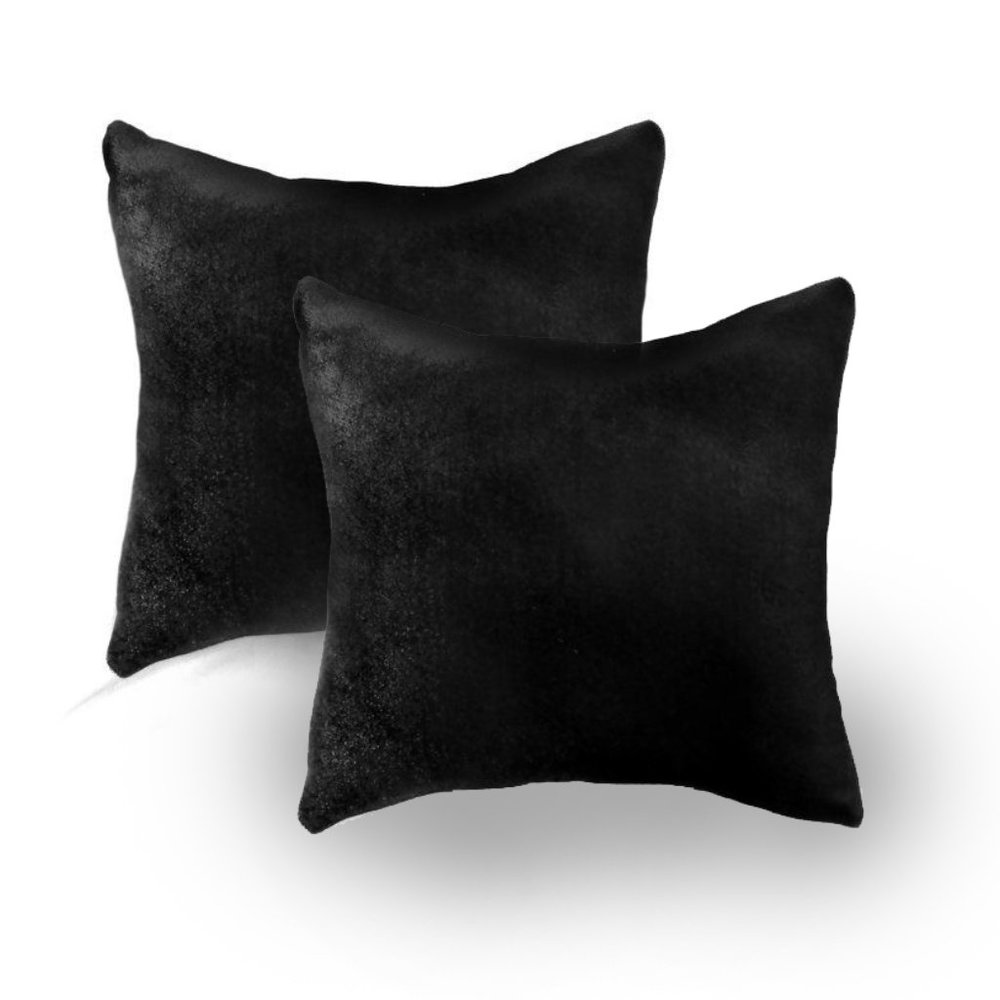 Pair of Black Velvet Pillows 13x13" New. Square, soft, nice